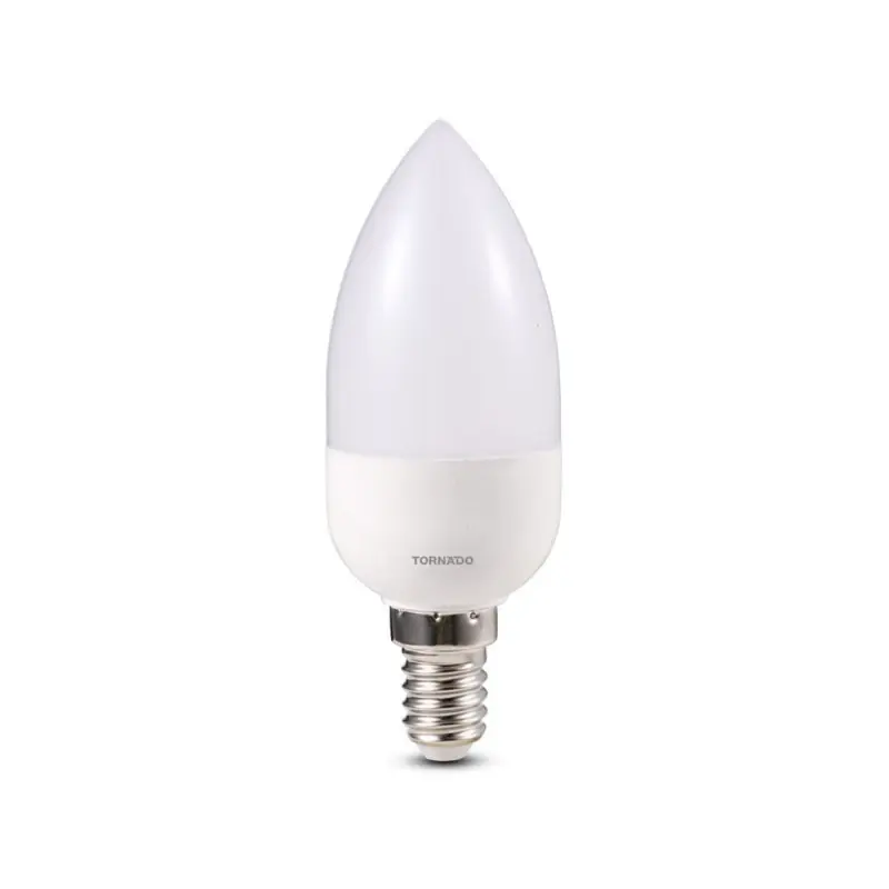 Vente ampoule chandelle LED Tornado Milky Daylight 5W Blanc au meilleur prix Tunisie TO-CD5M
