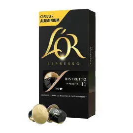 Paquet De 10 Capsules L'OR Ristretto Intensité 11 Compatible Nespresso