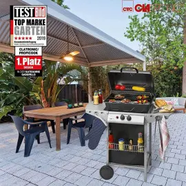 Barbecue à gaz et Grille Clatronic 5500 W- Noir
