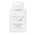 Câble Combo Samsung Micro USB et Type C - Blanc