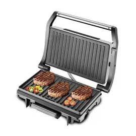Grille viande et appareil à panini Techwood 1500W - Silver