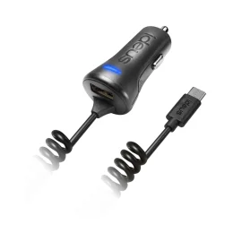 Chargeur de voiture Ideus avec port USB et connecteur USB C incorporé - Pas  cher