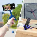 Trépied flexible Celly pour smartphone et appareil photo- Bleu