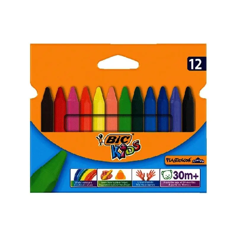 BIC Crayon gras de couleur Plastidecor 12 pièces