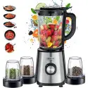 BLENDER KENWOOD 1000W AVEC 3 MOULINS PLASTIQUE - NOIR & INOX