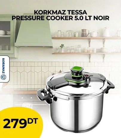 KORKMAZ TESSA PRESSURE COOKER 5.0 LT NOIR