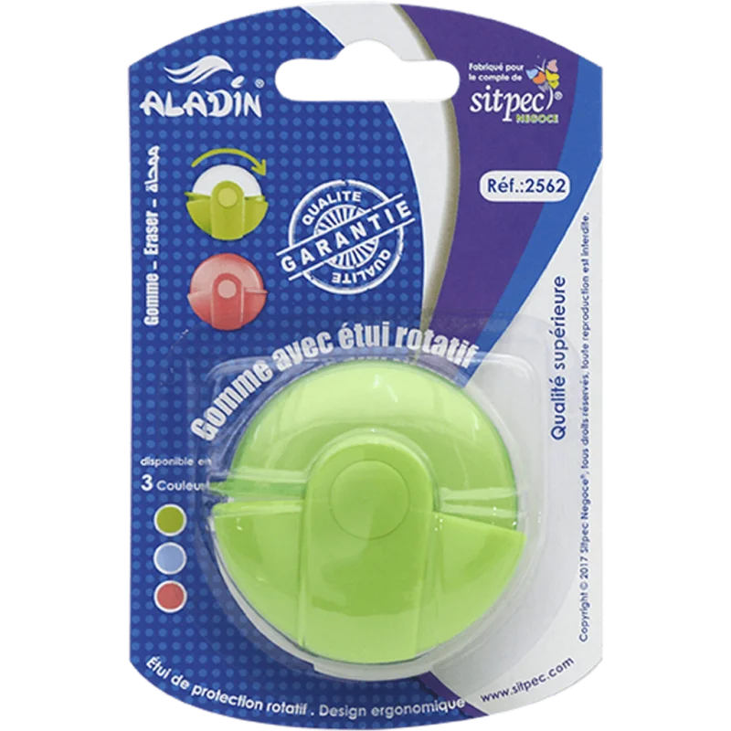Gomme blanche etui rotatif Aladin