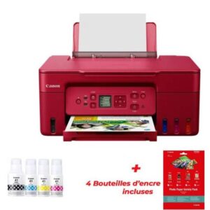 Imprimante a Réservoir Intégré CANON PIXMA 3EN1 WIFI Couleur - Rouge