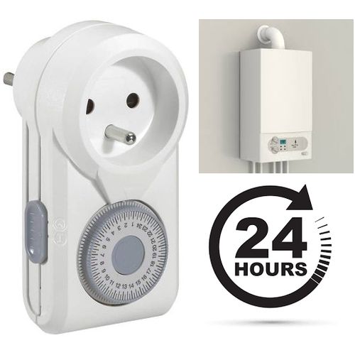 Prise Programmable Pour chaudière - Programmateur journalier Sur 24 He