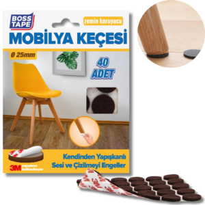 BOSS TAPE Patin anti glissement adhésif de meuble forme Ronde 25mm Mar