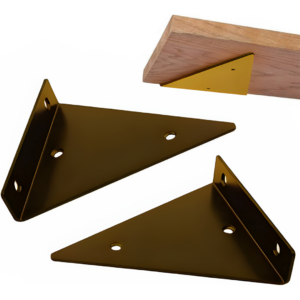 Lot de 2 Support d'étagère triangulaires en acier Doré