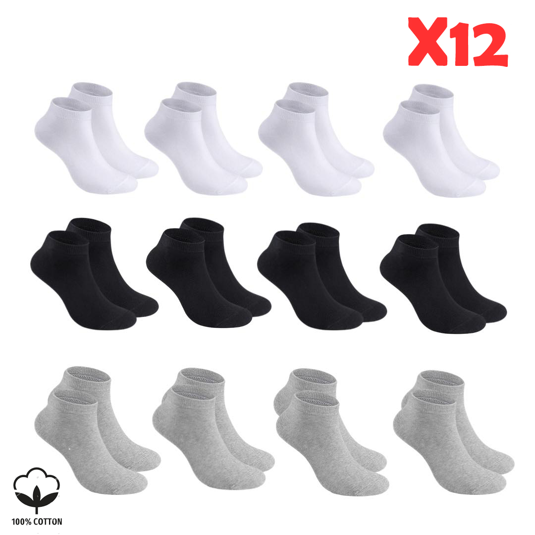 Pack de 12 chaussettes Demi -Coton