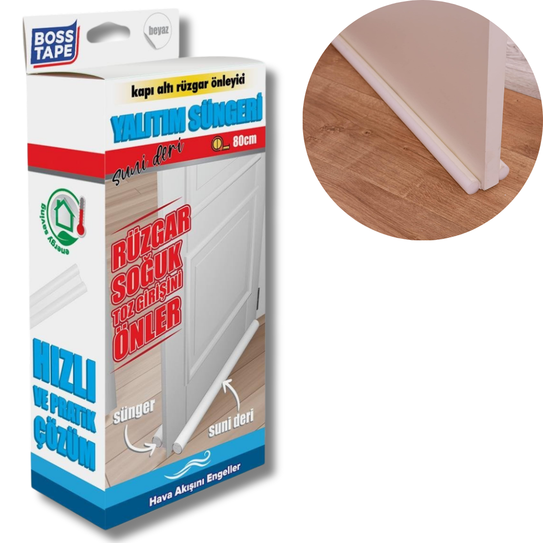 BOSS TAPE Boudin de Porte Isolant Froid, avec Double Joint en simili C