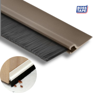 BOSS TAPE Boudin de Porte MARRON, Baguette à brosse en PVC Adhésive