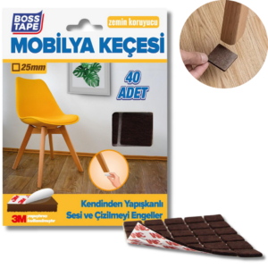 BOSS TAPE Patin anti glissement adhésif de meuble forme Carrée 25mm Ma