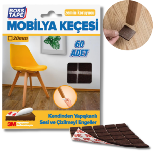 BOSS TAPE Patin anti glissement adhésif de meuble forme Carrée 20mm Ma