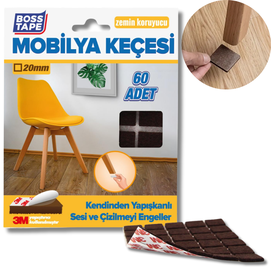 BOSS TAPE Patin anti glissement adhésif de meuble forme Carrée 20mm Ma
