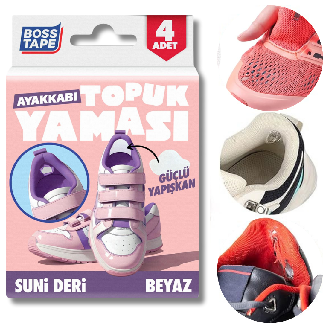 BOSS TAPE Patch BLANC de réparation de talon de chaussures (4pcs)