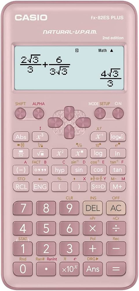 Calculatrice Scientifique CASIO FX-82ES Plus - rose