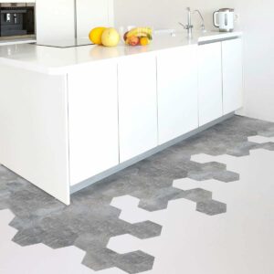 Lot de 6 autocollants de sol en PVC imperméables et antidérapants hexa