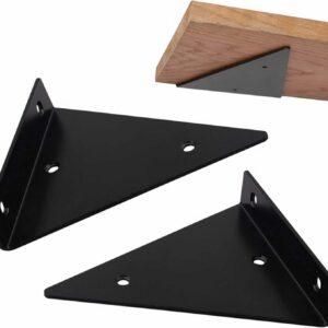 Lot de 2 Support d'étagère triangulaires en acier noir