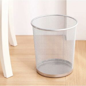 Corbeille à Papier Métallique GRIS de bureau, Cuisine, Salle de Bain.