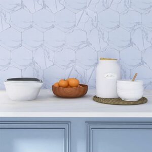 Lot de 6 autocollants de sol en PVC imperméables et antidérapants hexa