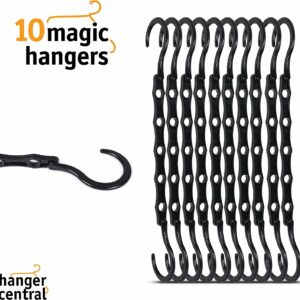 Pack de 10 Cintres magiques en plastique pour économiser de l’espace – Robustes et minces-Noir