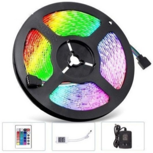 Kit Ruban LED RGB 5m, smd2835, 4 couleurs, avec télécommande