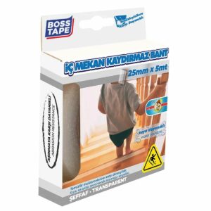 BOSS TAPE Bande Antidérapante Adhésif Transparente, 25mmx5mt