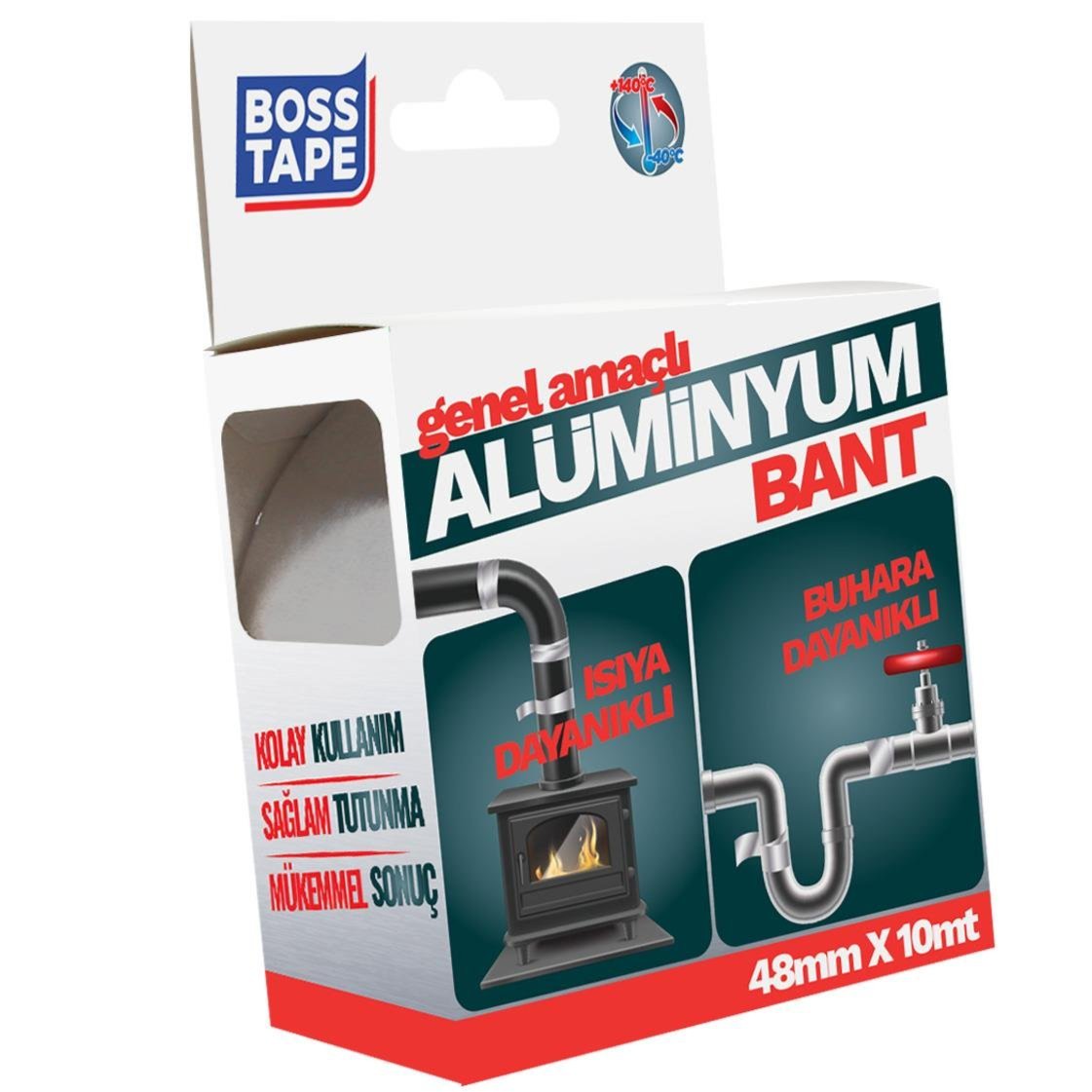 BOSS TAPE Adhésif en Aluminium très Résistant 48mmx10m