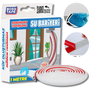 BOSS TAPE Barriere adhésif de Douche - Barrage Eau De Seuil Blanc - Jo