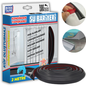 BOSS TAPE Barriere adhésif de Douche - Barrage Eau De Seuil NOIR - Joi