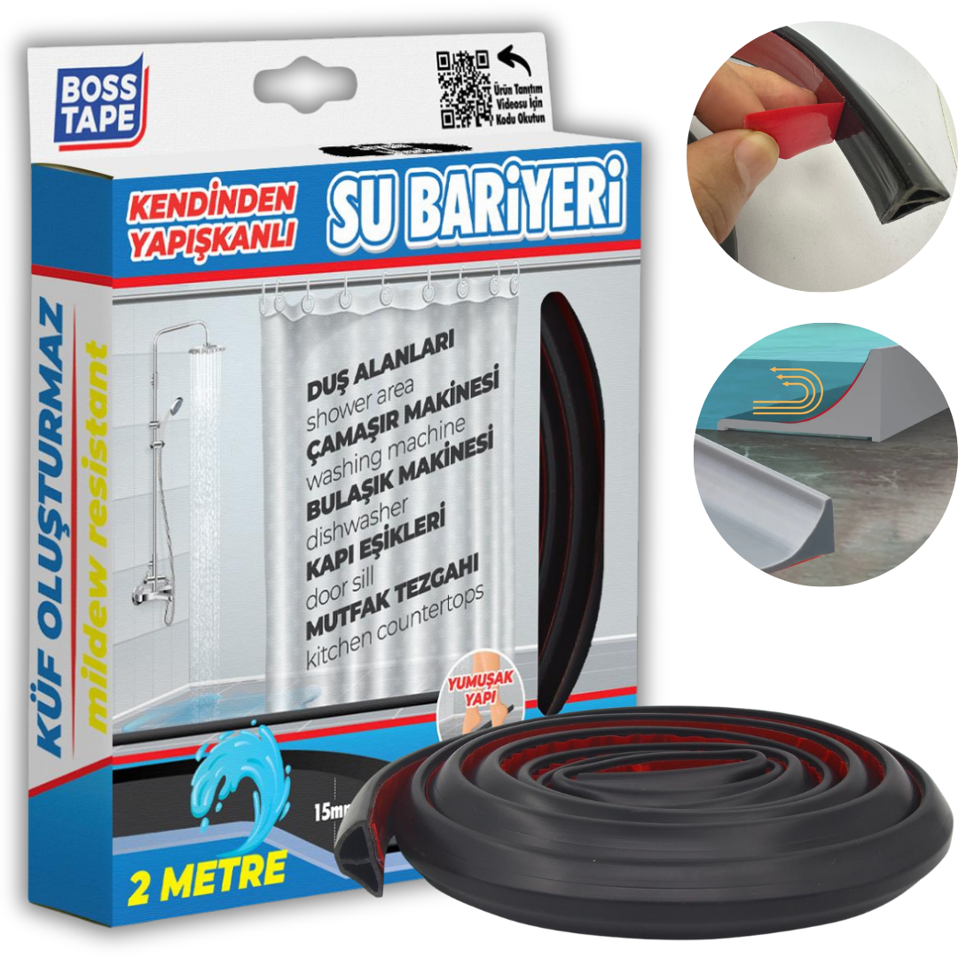 BOSS TAPE Barriere adhésif de Douche - Barrage Eau De Seuil NOIR - Joi