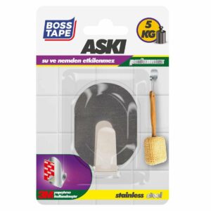 BOSS TAPE Crochet Mural auto adhésif inox sans percer de trous (1pcs)
