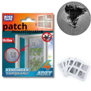 BOSS TAPE Kit de Réparation pour Moustiquaire - Patch Autocollant, Rép