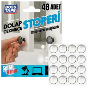 BOSS TAPE Patin silencieux adhésif pour meuble 9mm (48pcs)