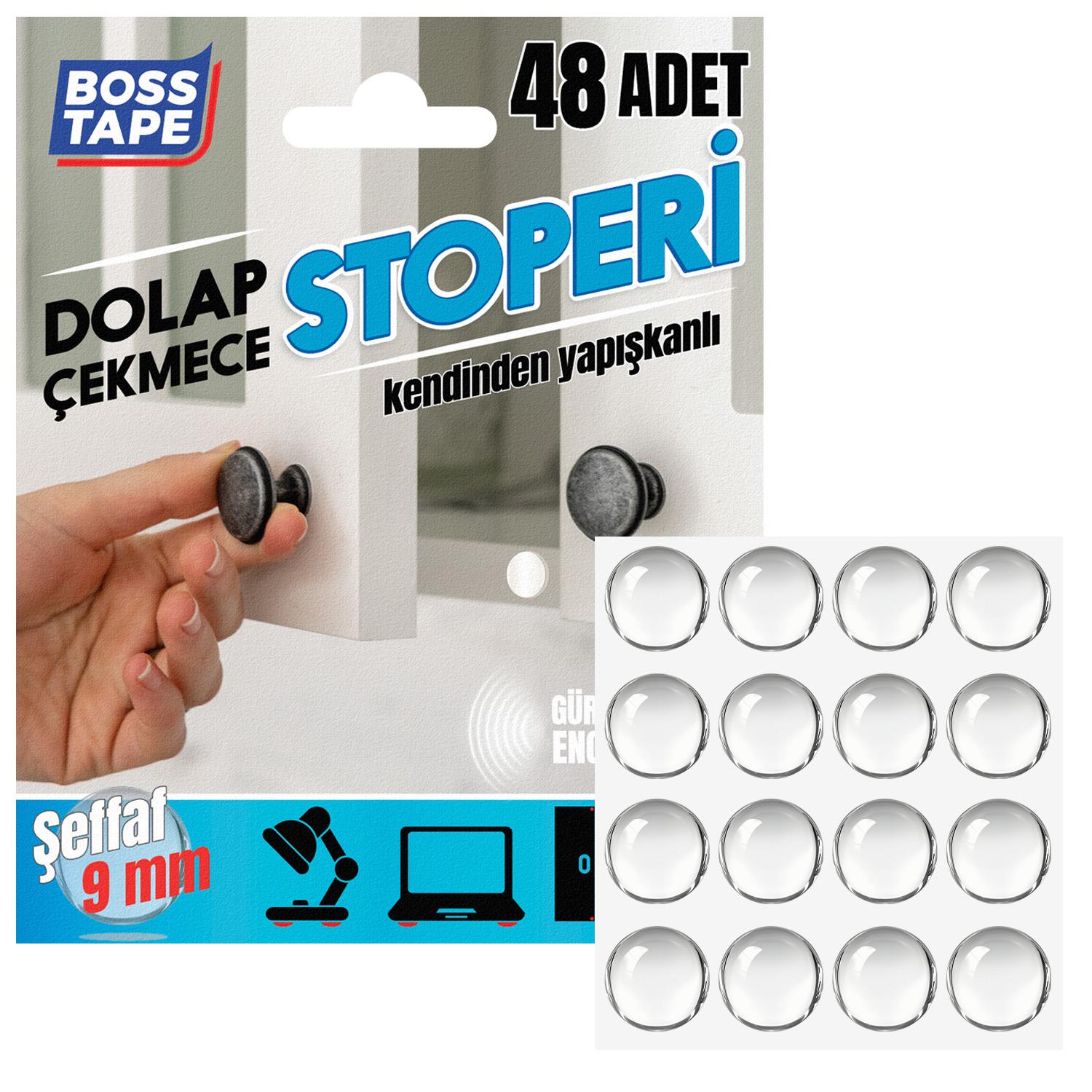 BOSS TAPE Patin silencieux adhésif pour meuble 9mm (48pcs)