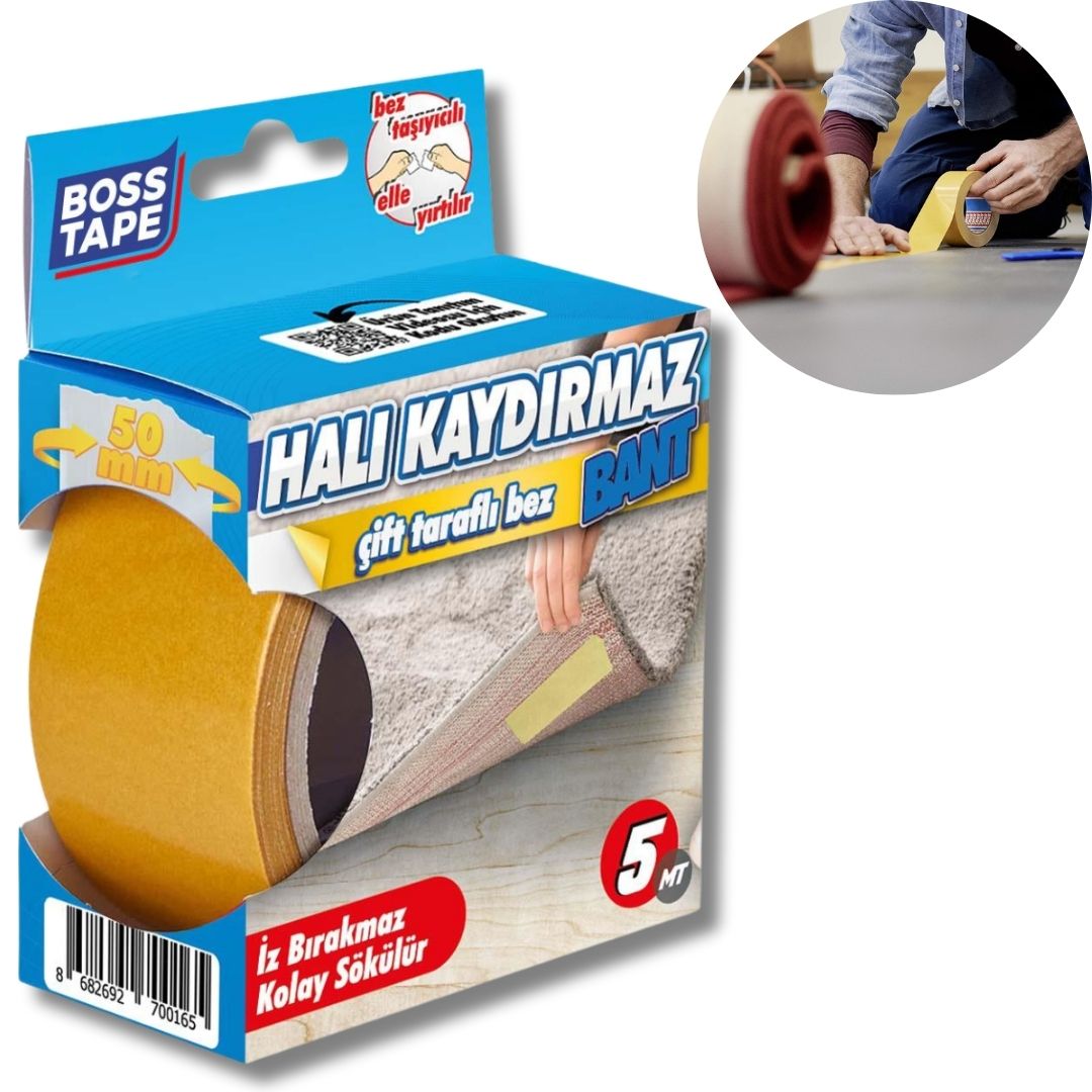 BOSS TAPE Ruban Adhésif Double Face pour Moquette et Revêtements de So