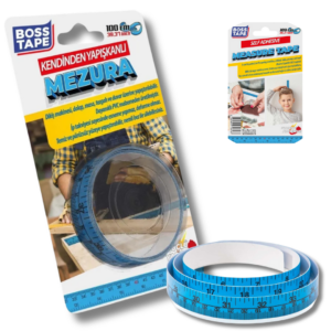 BOSS TAPE Ruban Mètre de tailleur autoadhésif 10mmx1m bleu
