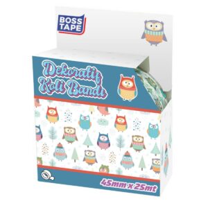 BOSS TAPE Ruban adhésif Décoratif 45mmx25m HIBOU