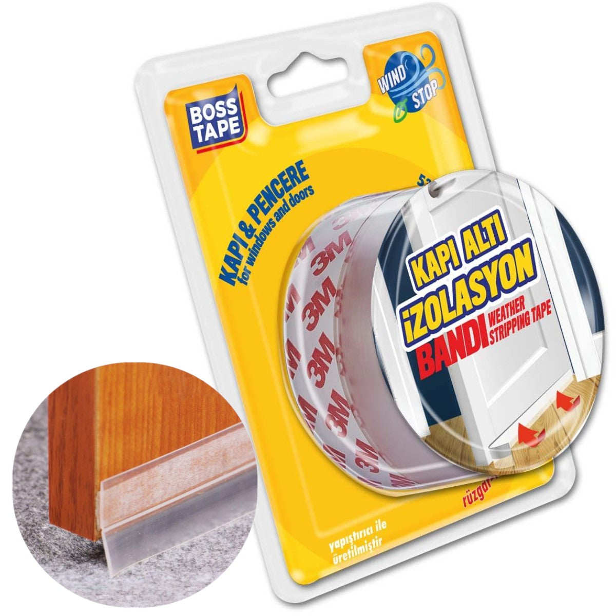 BOSS TAPE Ruban de Calfeutrage Portes et Fenêtres, Joint de Porte en C