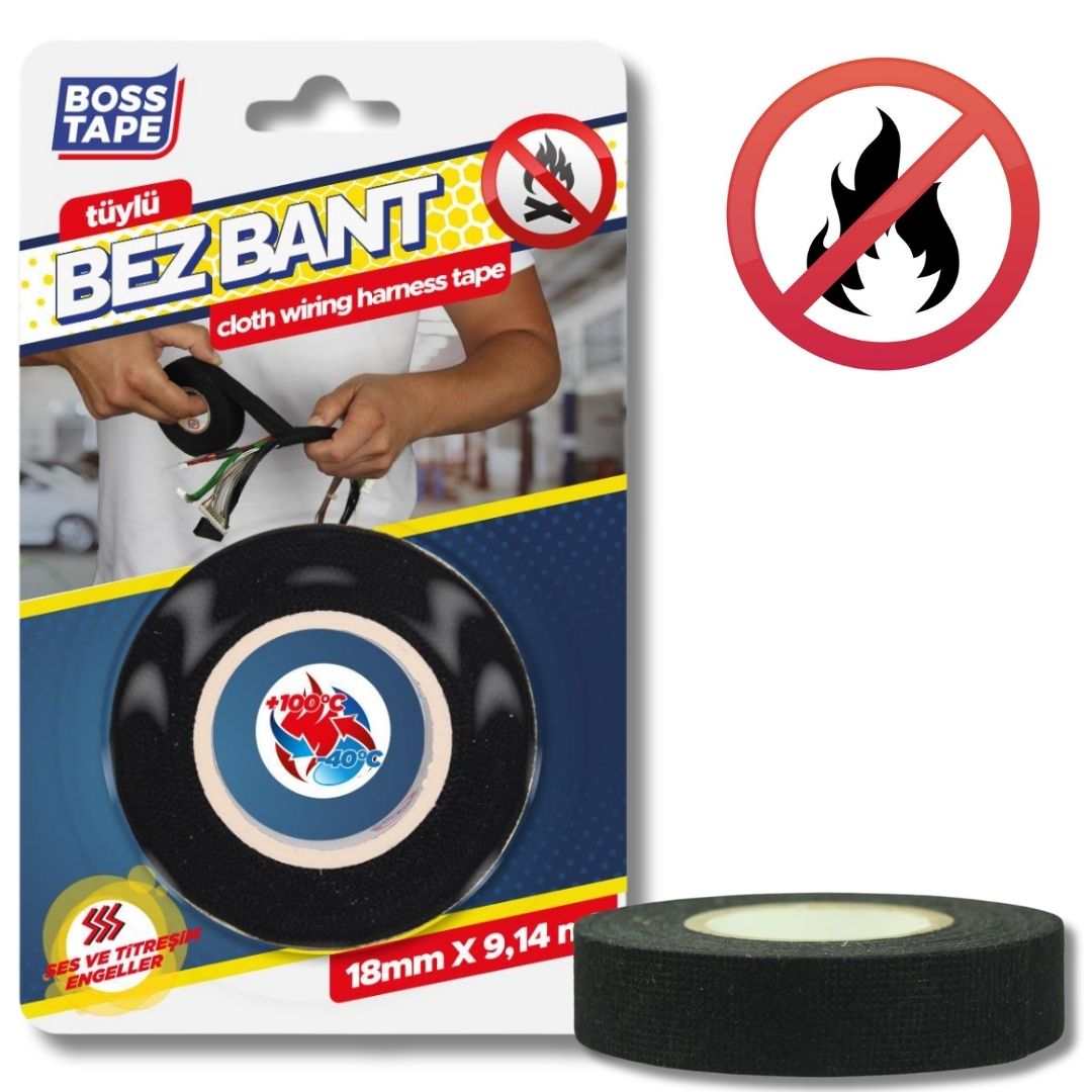 BOSS TAPE Ruban isolant pour faisceaux de cablage électrique en tissue