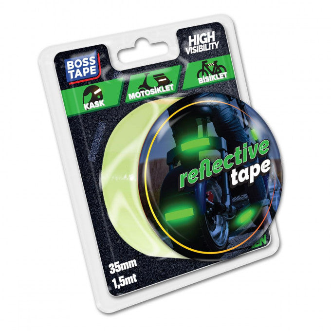 BOSSTAPE Bande réfléchissante VERT FLUO 35 mm x 1,5 mt