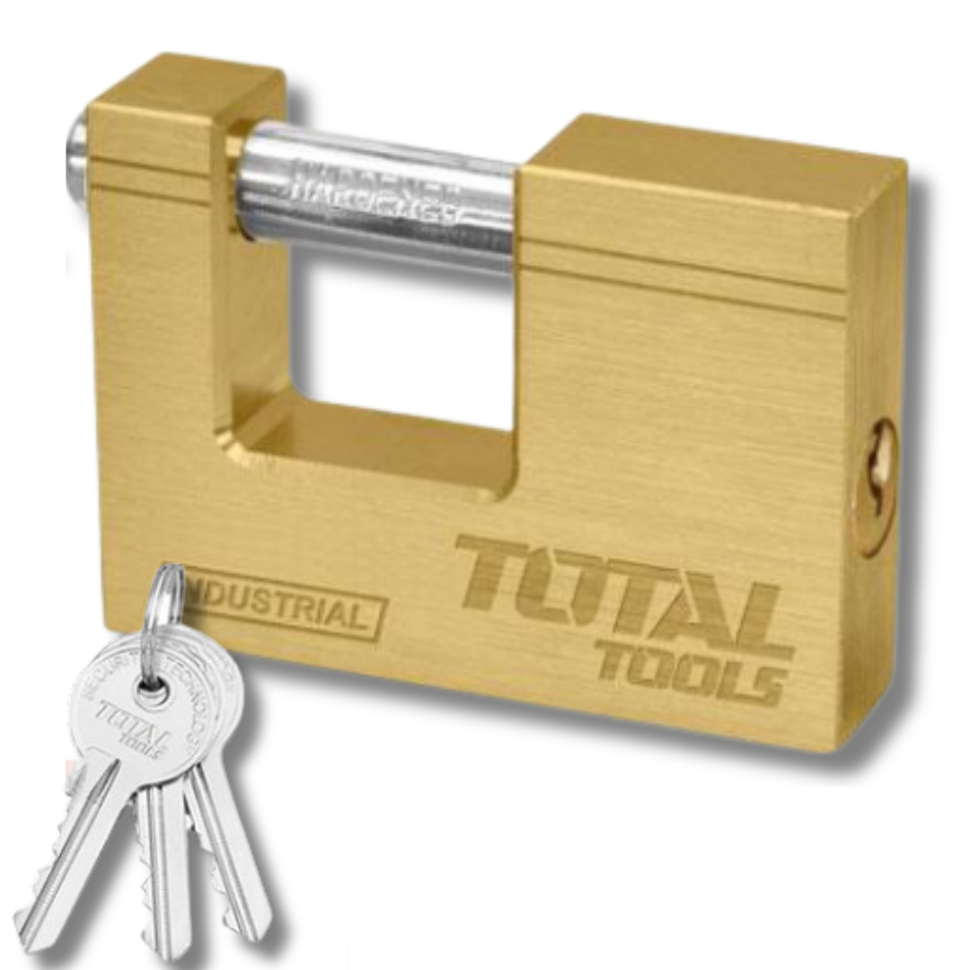 Cadenas Rectangle - en Laiton - Haute sécurité - 3 clés - TOTAL