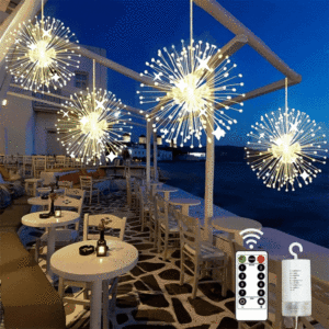 Lot 3 feux d'artifice suspendus Guirlande lumineuse LED pour fêtes et