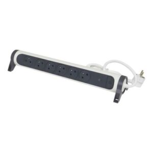 Rallonge multiprise avec bloc rotatif de 6 prises 2P+T Surface , inter