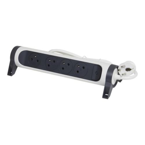 Rallonge multiprise avec bloc rotatif de 4 prises 2P+T Surface , inter