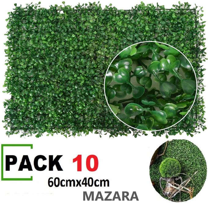Lot de 10 Panneaux décoratif 3D MAZARA - Mur végétal artificiel - 60*4