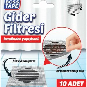BOSS TAPE Pack 10 Filtre attrape-cheveux autocollants 11cmx11cm